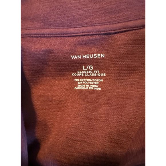 Men's Van Heusen Burgundy Long Sleeve Shirt Size L/G - Picture 3 of 10